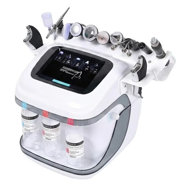 Aparat de ingrijire faciala, Deep Aqua Peeling, infuzie de oxigen, negru