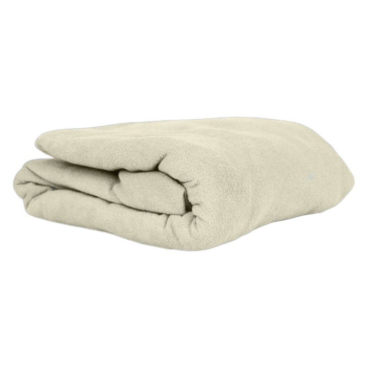 Cearceaf de pat Kam-Pol, cu guma, jersey, crem, 200x200cm