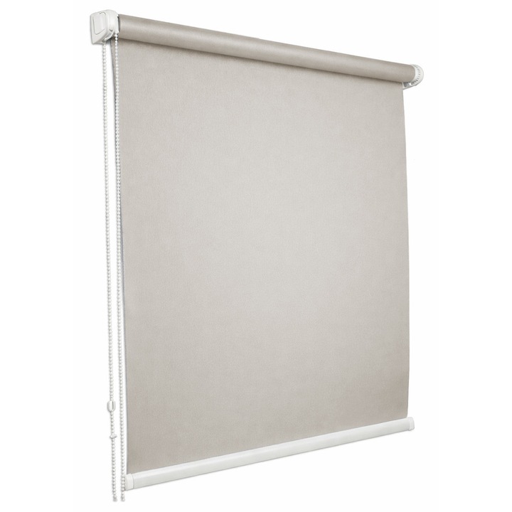 Roleta Textila Plain, Rulou, culoare alb, Bendaluci, 53 cm x 150 cm, fara gaurirea tamplariei