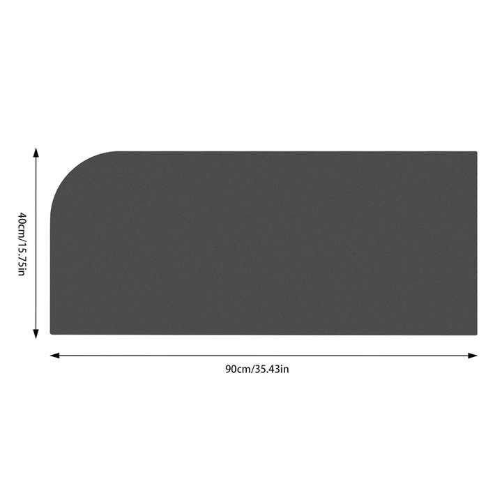 WC-elválasztó paraván, falra szerelhető kivitel, robusztus támaszték, lekerekített sarkok, fekete