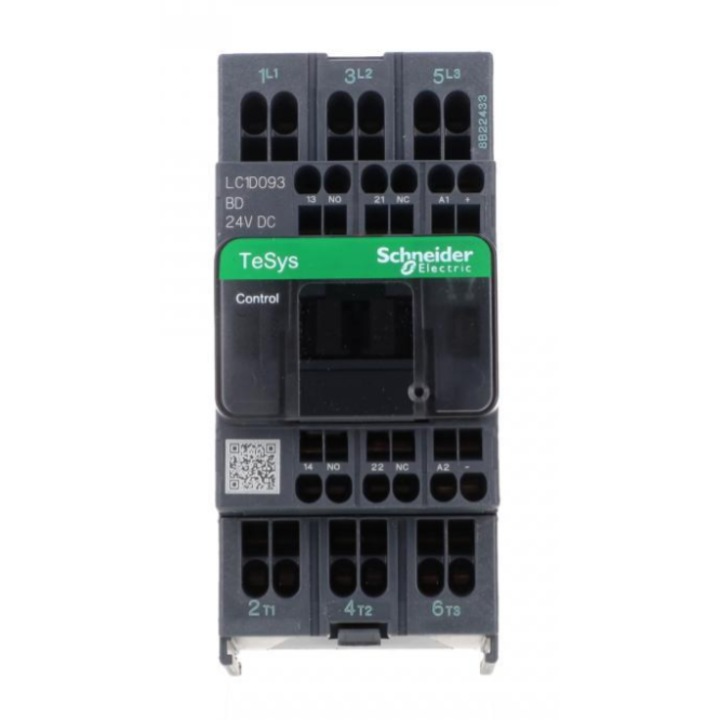 Силов контактор, Schneider TeSys Deca, 3P, 9A, 24V DC, 110x60mm