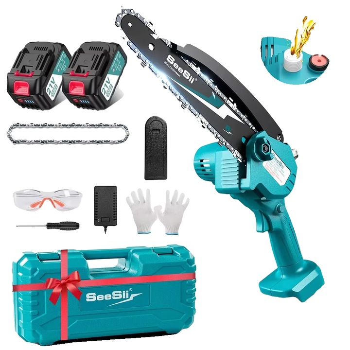 Láncfűrészek, 8 hüvelykes, könnyű kivitel, 2X4.0Ah akkumulátorral