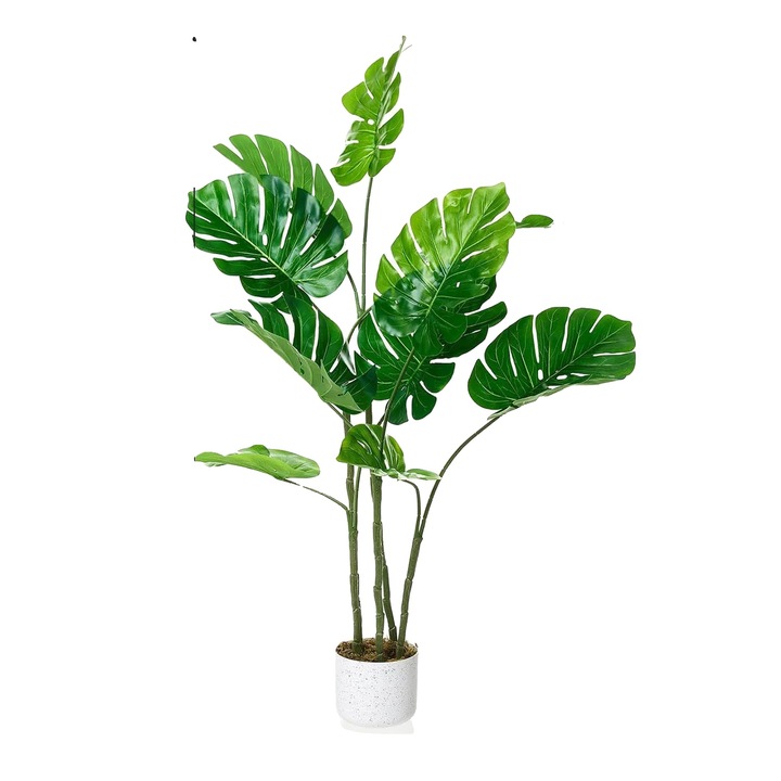 Műnövény Monstera, 120cm, könnyű karbantartás, tartós kivitel