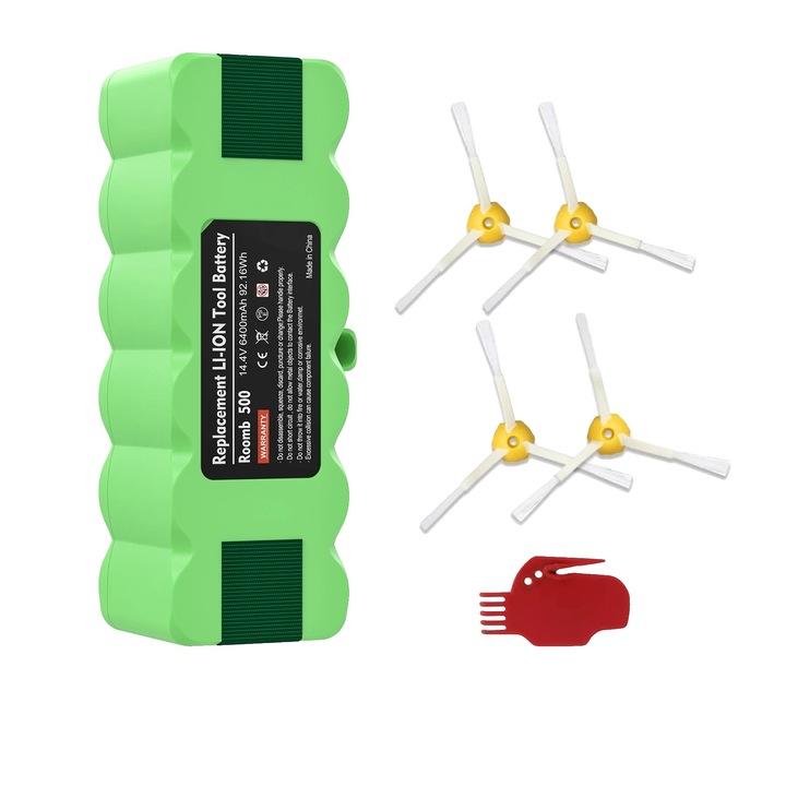 Baterie aspirator, 6400mAh, compatibilitate cu mai multe serii Roomba, set 1