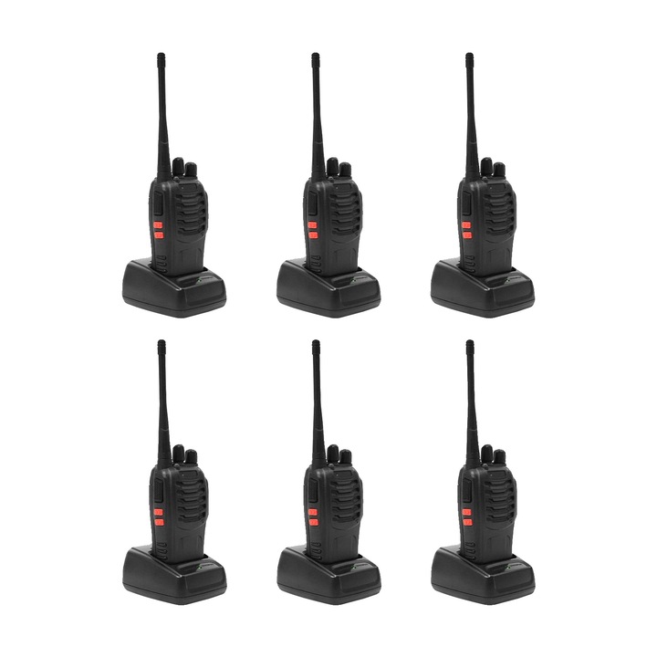 Statii radio, 16 canale, baterie reincarcabila, set 6PCS, 5 km, 1500mAh