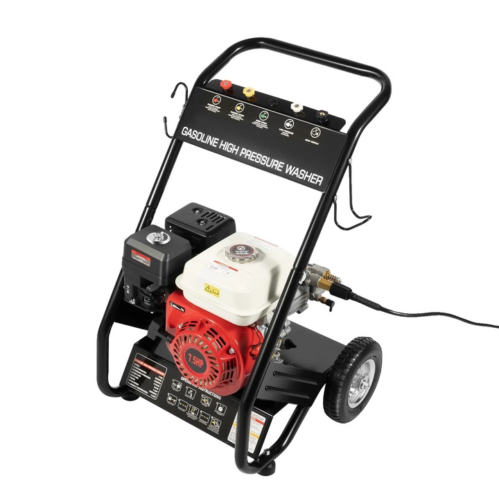Aparat de spalat cu presiune, 7.5 HP, 5 duze, negru, dimensiuni standard
