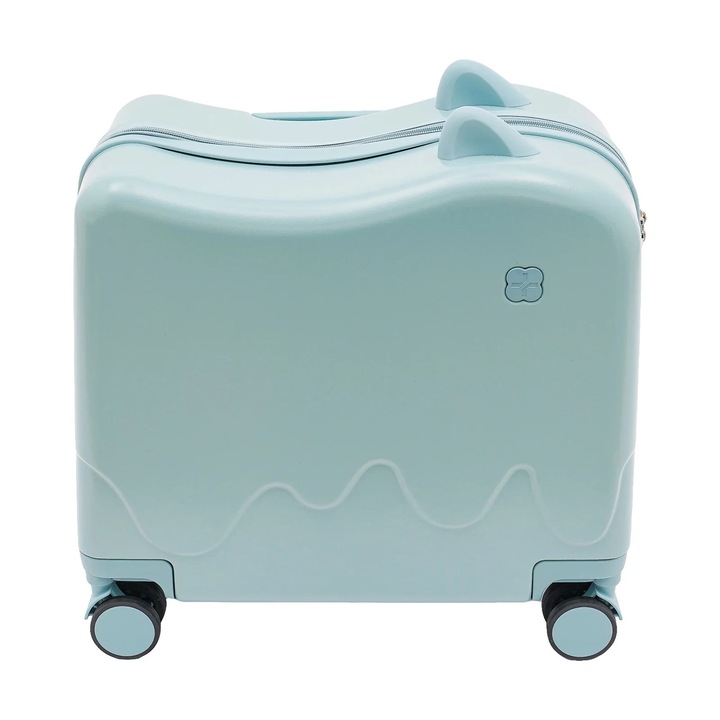 Gyerek bőrönd, 37L, kerekekkel, zárral, ABS, világoskék