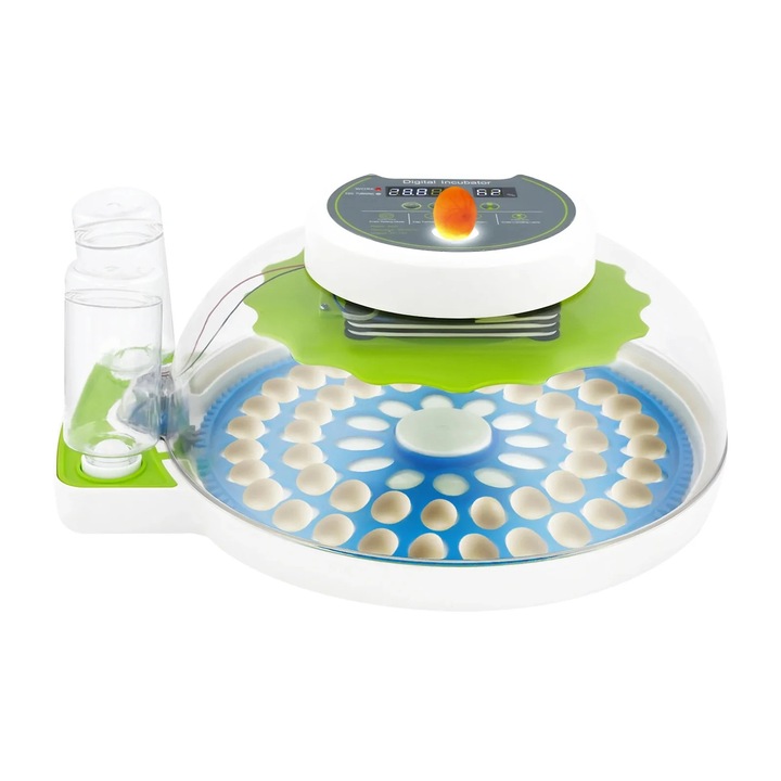Fürjtojás keltető, 60 tojás, automata vezérlés, LED kijelző, fehér