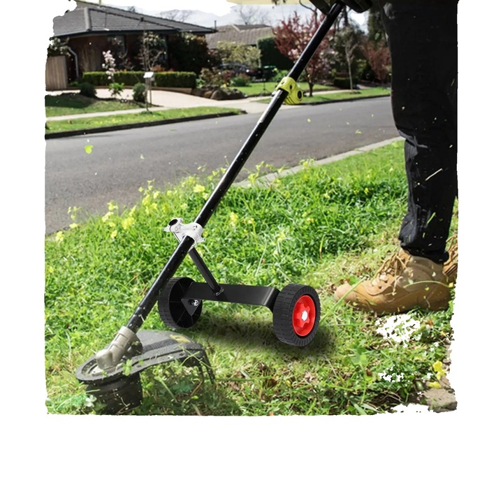 Roata de suport pentru motocoasa, 28 cm diametru, capacitate maxima 15.43 lbs, structura in T, design usor