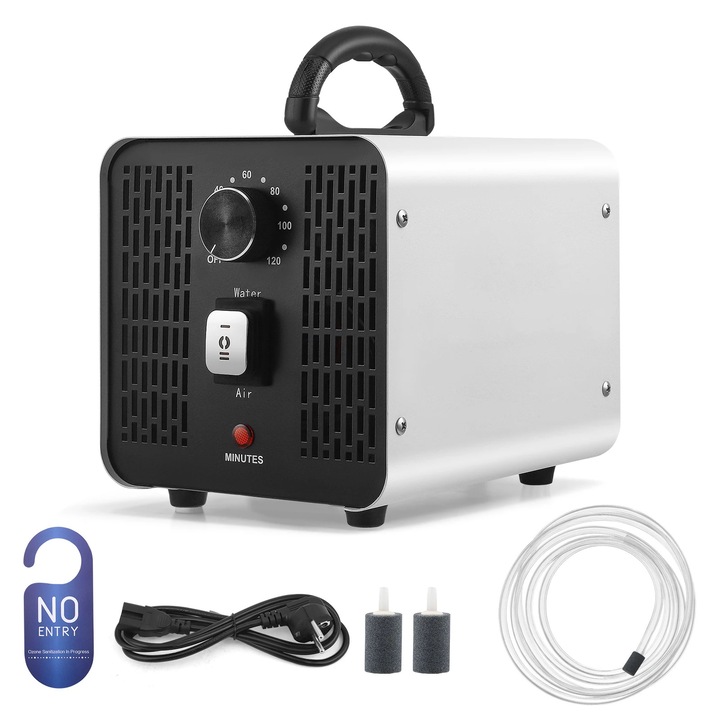 Generator de ozon, 60,000mg/h, mod dual aer si apa, alb, pentru spatii de pana la 4000mp