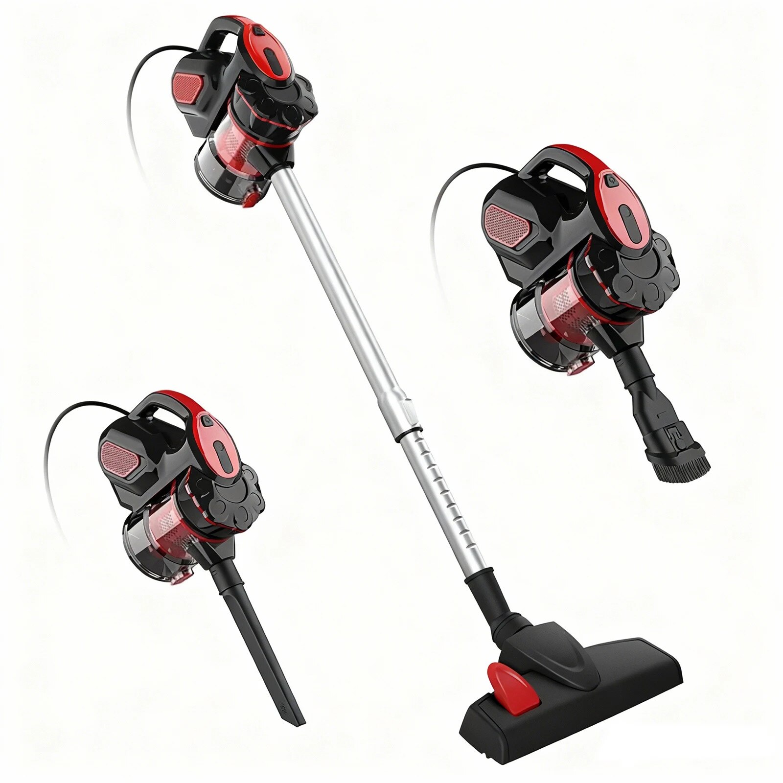 Aspirator 600W, 30kPA, rosu, 2 moduri, capacitate 1L