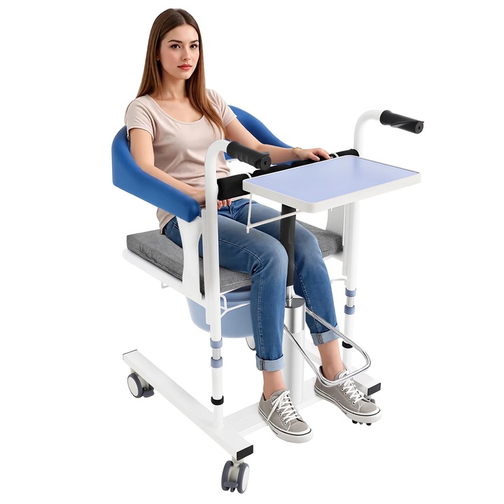 Scaun de ridicare pacient, capacitate 100 kg, inaltime ajustabila 76-94 cm, latime 70 cm, greutate 21 kg