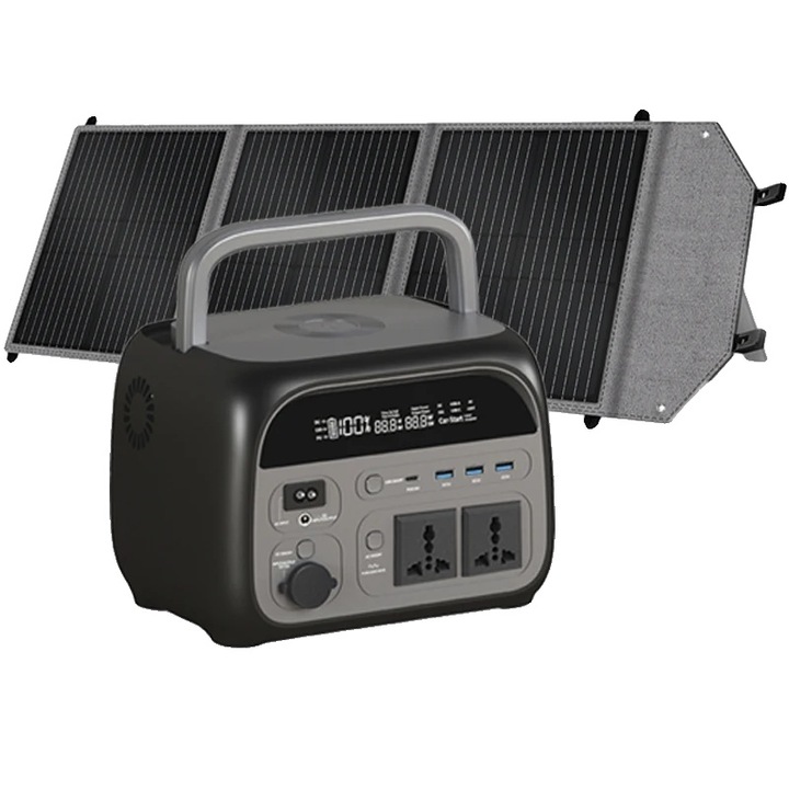 Generator solar portabil, AP400, 500W, 100W panou solar, 49.5x41x6cm, multiple iesiri