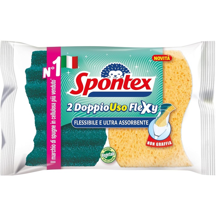 Spontex Flexy X2 Burete Celuloza, Tehnologie Ultra Flexibila
