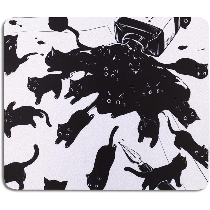 Mousepad Mic Design Pisici 24x20cm, Suprafata Neteda, Antiderapant