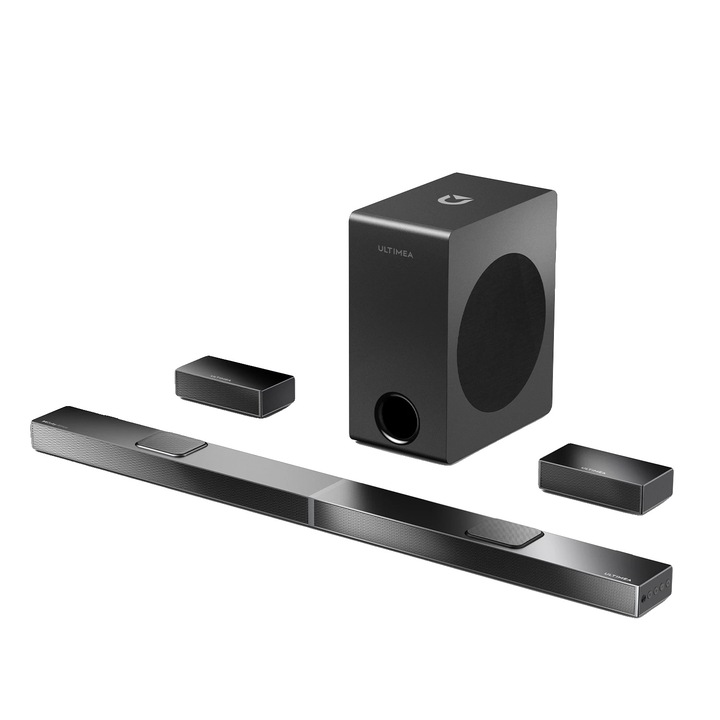 Soundbar, Nova S80, 5.1.2, wireless, 4 boxe, dimensiuni compatibile cu televizoare standard