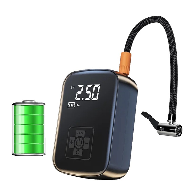 Pompe de umflat, 150 PSI, stil wireless, 13x9.5x6cm