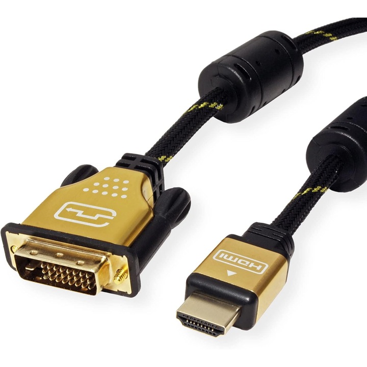 Cablu ROLINE GOLD DVI-HDMI ST-ST Dual Link 5m