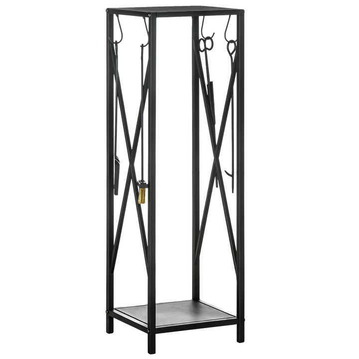 Suport lemne de foc, metal de calitate, 90x40x30cm, capacitate 50 kg, design compact, pentru interior si exterior