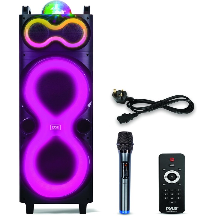 Boxa Bluetooth Pyle, sistem stereo wireless, display LED