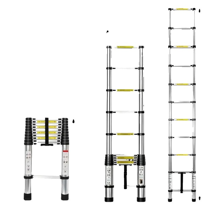 Teleszkópos létra, 3.2m, csúszásgátló kialakítás, könnyű szerkezet