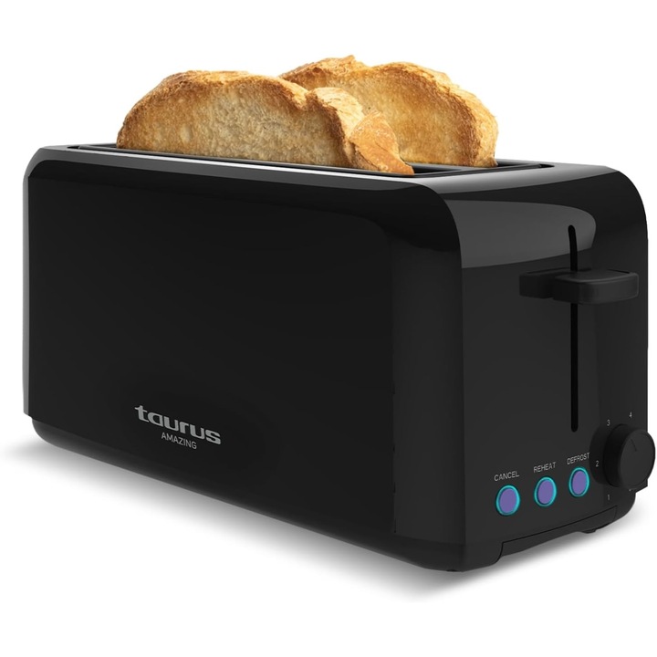 Prajitor paine Taurus TO3000, 1450W, 2 fante lungi/late, 6 nivele, alb