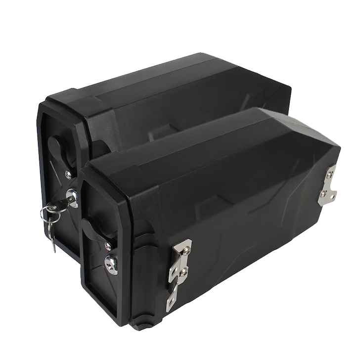 Cutie de depozitare pentru motocicleta, plastic durabil, instalare usoara, 33x20.5x12.5cm, set stanga-dreapta