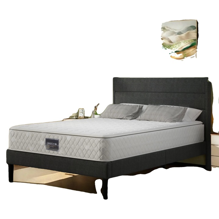 Matrac, ergonomikus kialakítás, 90x200cm, 7 zónás, fehér/fekete, 25cm vastagság