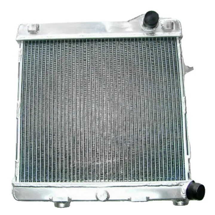 Автомобилен радиатор, 2 реда, 505мм x 501мм x 100мм, диаметър вход/изход 35мм, за BMW E30
