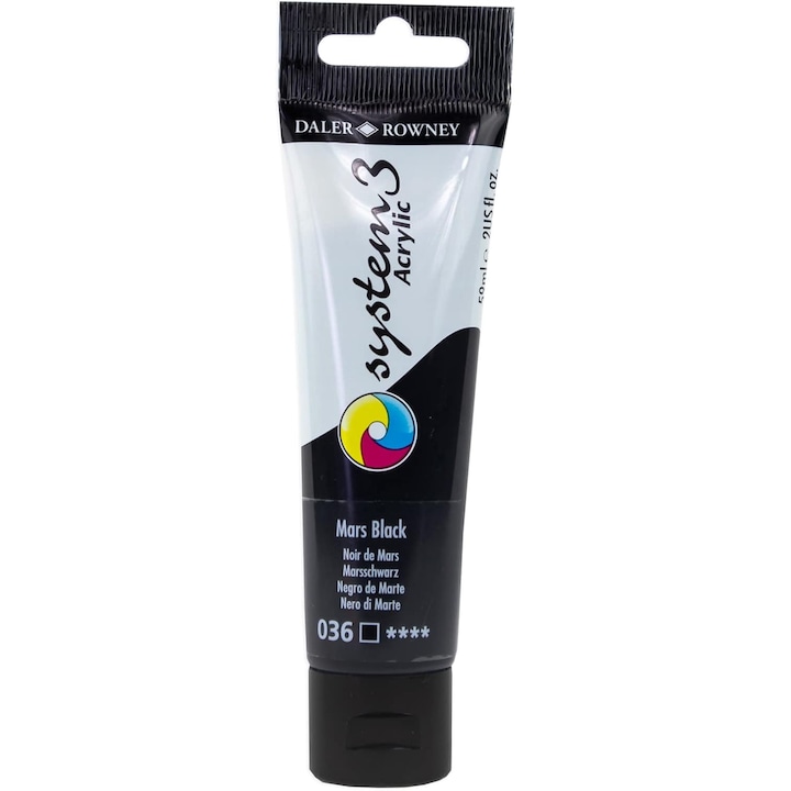 Vopsea Acrilica Daler Rowney System 3, 59ml (036 Mars Black)