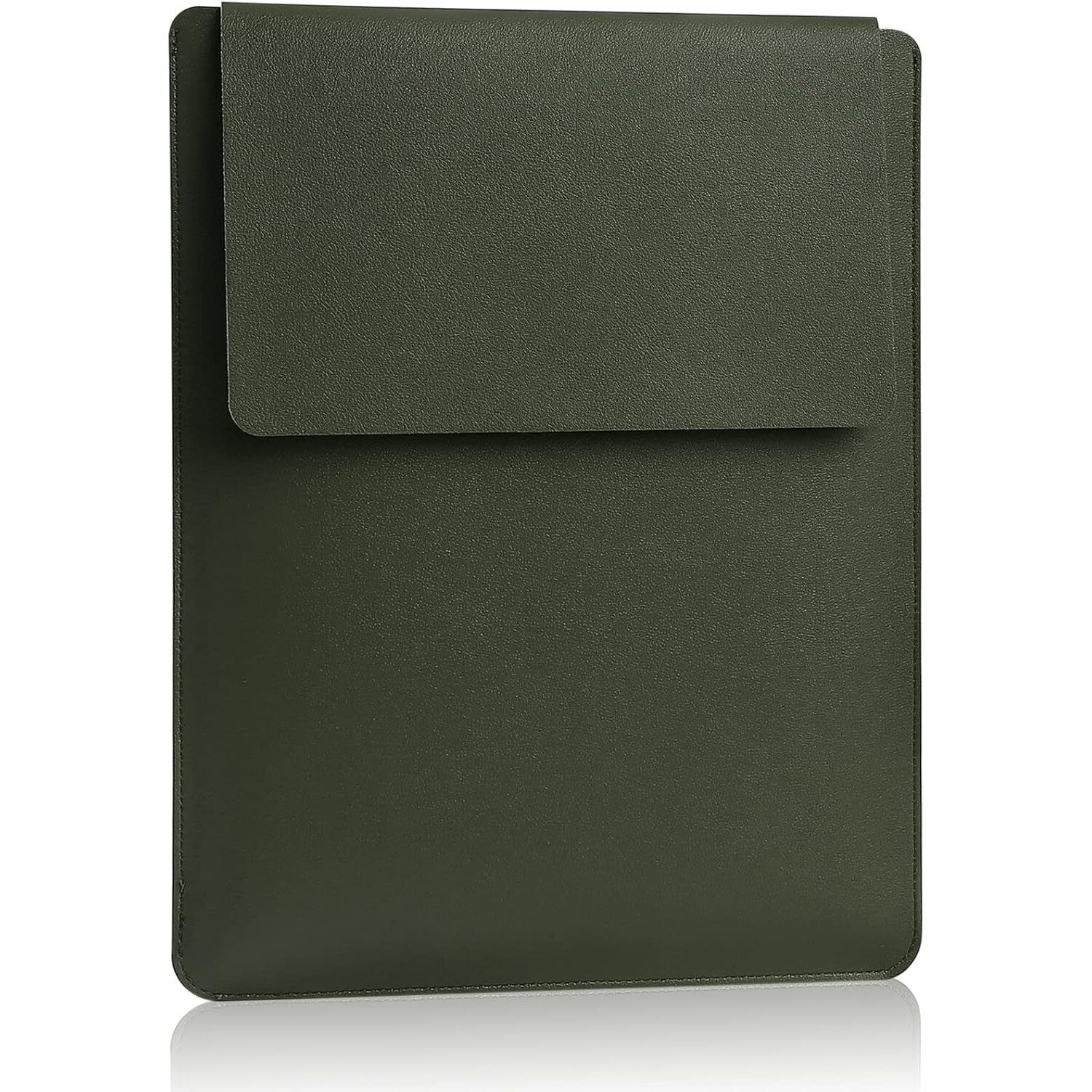 Husa Laptop 13.3-14 Inch Piele PU, Subtire, Verde Inchis