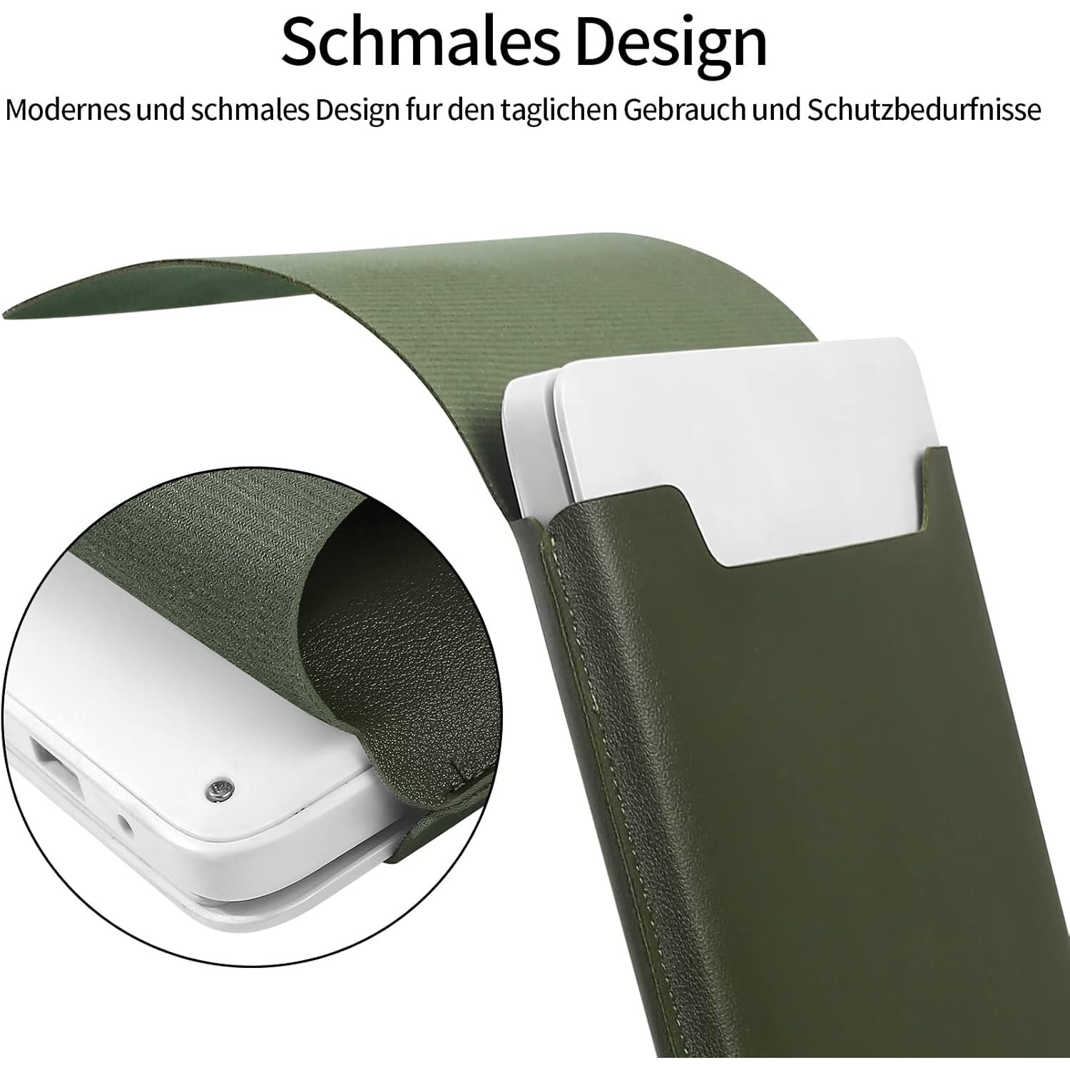 Husa Laptop 13.3-14 Inch Piele PU, Subtire, Verde Inchis