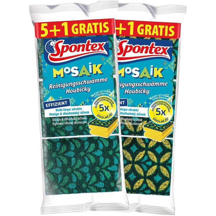 Set 12 Bureti Spontex Mosaic cu Tehnologie Anti-Scamosare