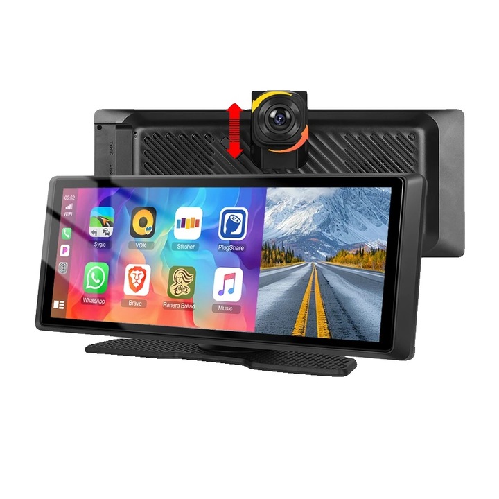 Player video auto, 8.1 inch, suport camera duala, 64G TF, multicolor