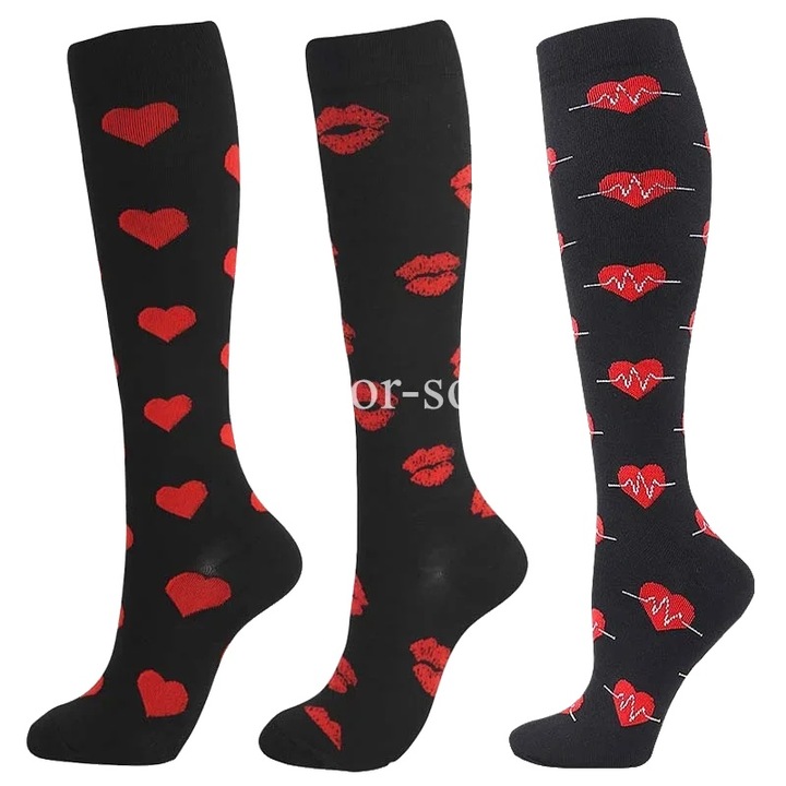 Sosete de compresie, suport unisex, inaltime pana la genunchi, 20-30mmHg, marime L-XL EU 41-45