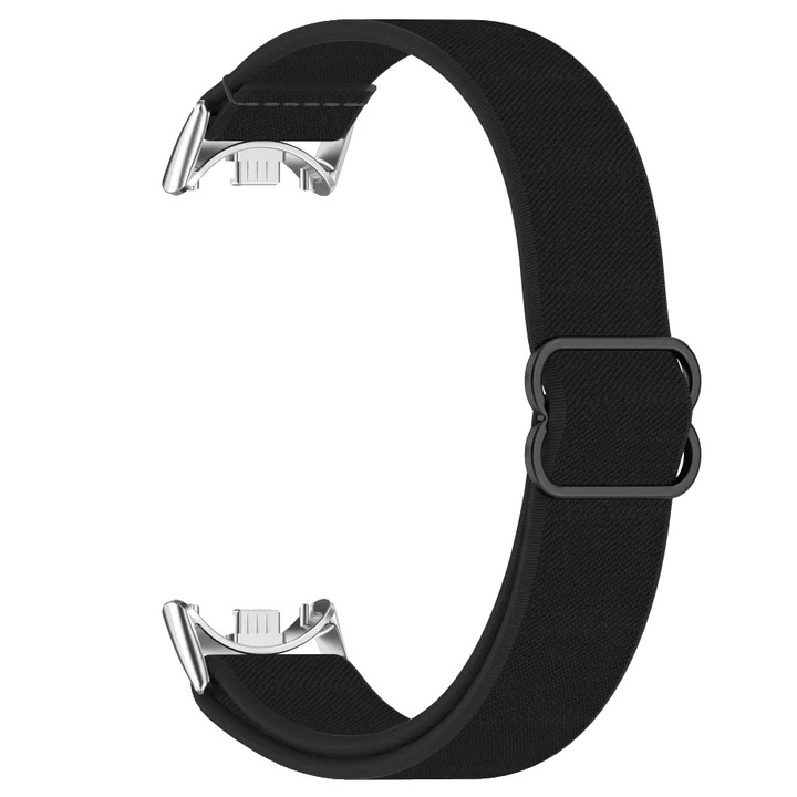 Fitness karkötő, állítható nylon, szövött dizájn, fekete, Xiaomi Band 8 és 9-hez