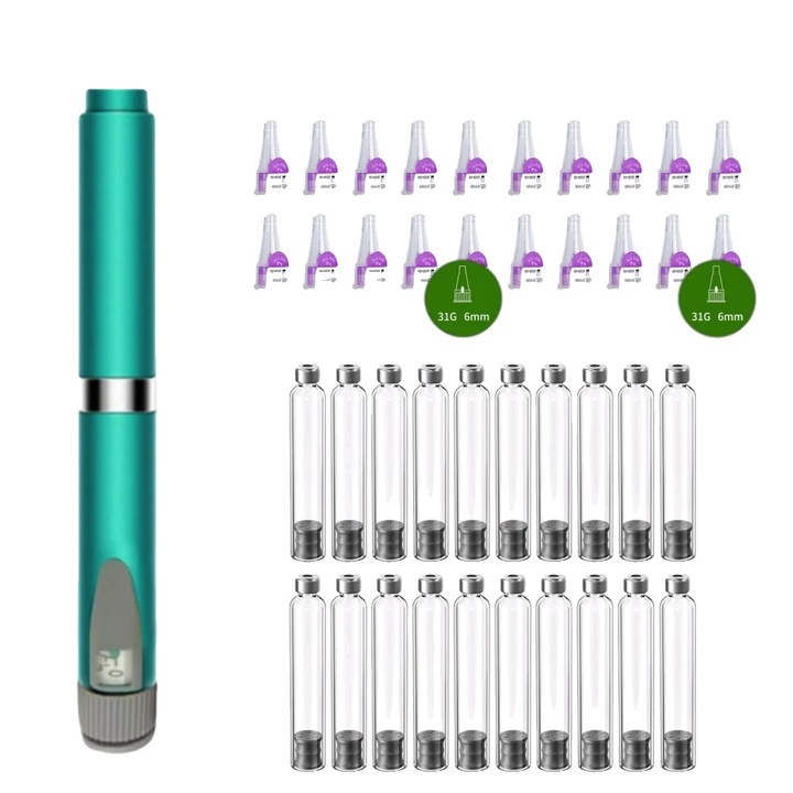 Pixuri, 20 bucati, capacitate 3ml, verde, varf de 6mm