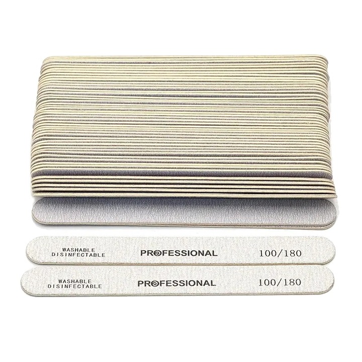 Pile cosmetice, 100 bucati, design dublu fata, granulatie 100-180, dimensiune standard