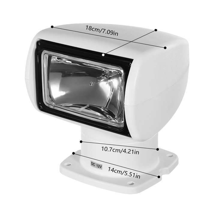 Прожектор с дистанционно управление, 100W, 2500 лумена, бял, кабел 5м