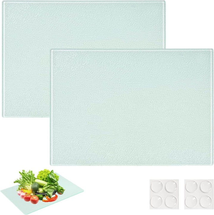 Set 2 Tocatoare Sticla Calita 28x20cm, Anti-Alunecare, Rezistenta Caldura