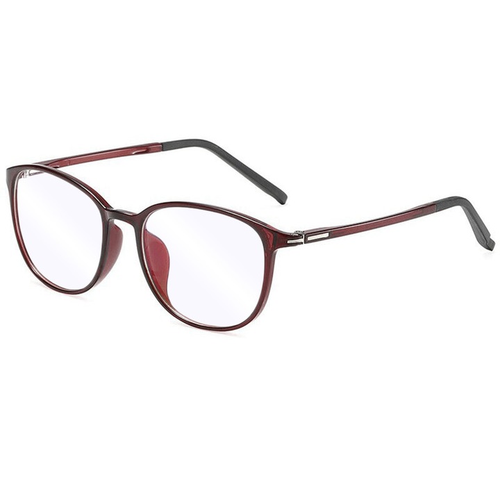 Ochelari protectie calculator Anti Blue Light Glasses Reflex PC (F2822) Round Wine Red Rosu