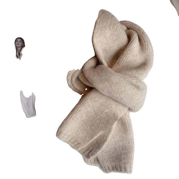 Esarfa dama, design versatil, bej, 160cm