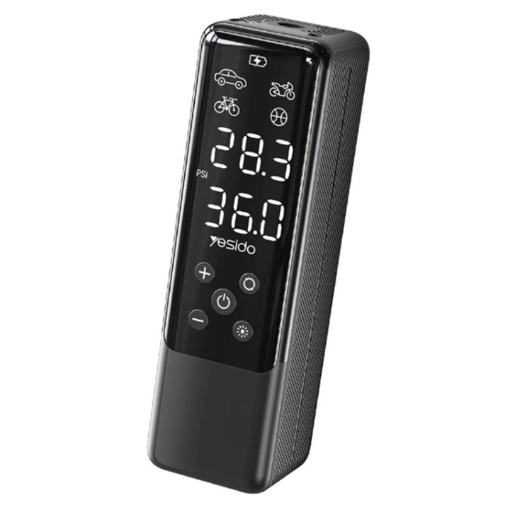 Compresor auto Car Compressor (VC05) Portable, Digital Display, Flashlight, 50W Negru