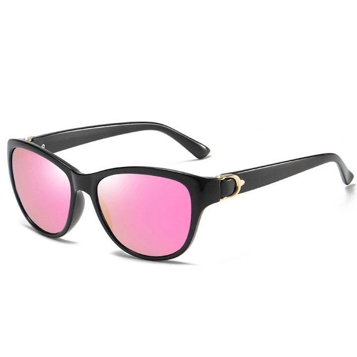 Ochelari de soare Sunglasses Polarized (A572) for Women with UV Protection, PC Black / Pink Mirror Negru, Roz