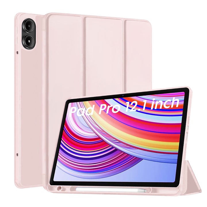 Калъф за защита, съвместим с Xiaomi Redmi Pad Pro / Redmi Pad Pro 5G / Poco Pad, TIM, розов