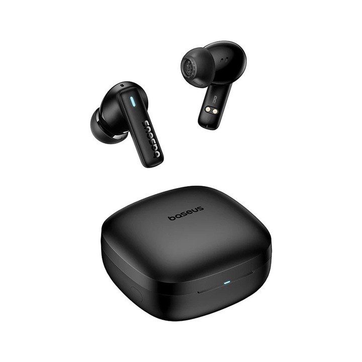 Casti In-Ear Wireless Bluetooth 5.3 TWS Model A00069600113-00 Noise Canceling Control Tactil Rezistent la Apa Negru Baseus