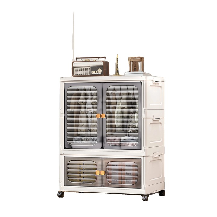 Dulap de depozitare, plastic, 60x35x79cm, design pliabil, forma rectangulara