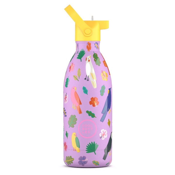 Butelca termica Cool Bottles Kids 500 ml, design colorat, izolatie, 24,5x9cm
