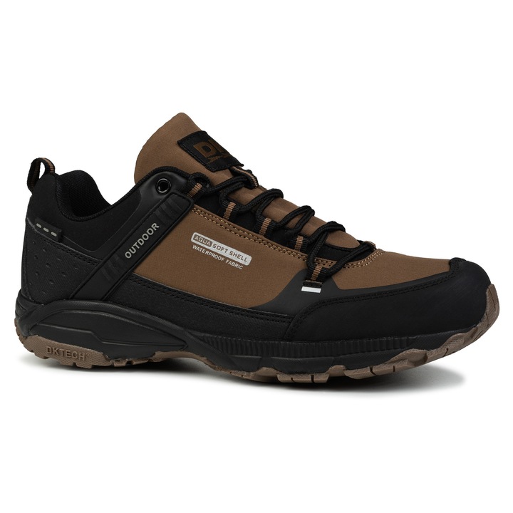 Pantofi sport barbati DK PREDATOR LOW, trekking, negru/maro, material softshell, Brun