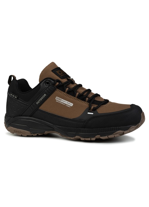 Pantofi sport barbati DK PREDATOR LOW, trekking, negru/maro, material softshell, Brun